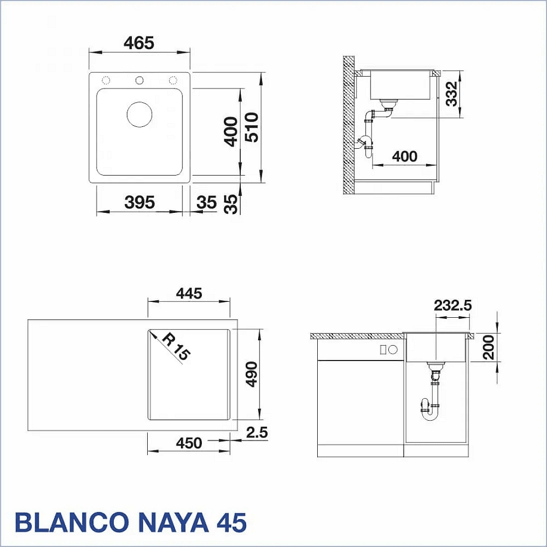 Кухненска мивка BLANCO NAYA 45